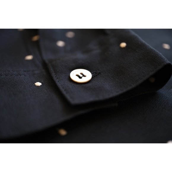 Yohji Yamamoto - 1980s Rayon Embroidered Pin Dot Workshop Shirt - Picture 5 of 16